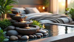 offrez une touche de sérénité avec une fontaine décorative pour chambre. un cadeau apaisant, idéal pour créer une atmosphère relaxante et harmonieuse dans n'importe quelle pièce.