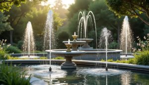 découvrez nos jets d’eau décoratifs adaptés à toutes les tailles de fontaines, pour embellir petits jardins comme grands espaces avec élégance et fluidité.