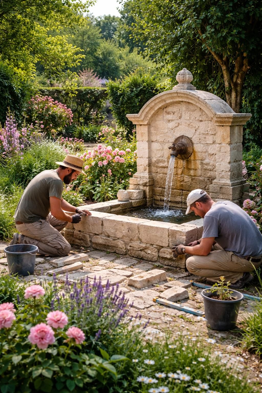 faites installer votre fontaine de jardin en normandie par des artisans paysagistes et maçons expérimentés pour un espace extérieur unique et harmonieux.