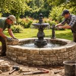 installez votre fontaine de jardin en normandie avec des artisans paysagistes et maçons experts, pour un espace extérieur harmonieux et personnalisé.