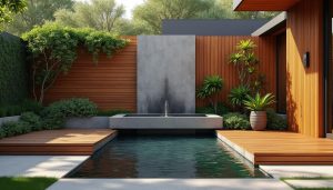 découvrez comment intégrer harmonieusement une fontaine avec des revêtements en bois pour un espace extérieur esthétique et apaisant.