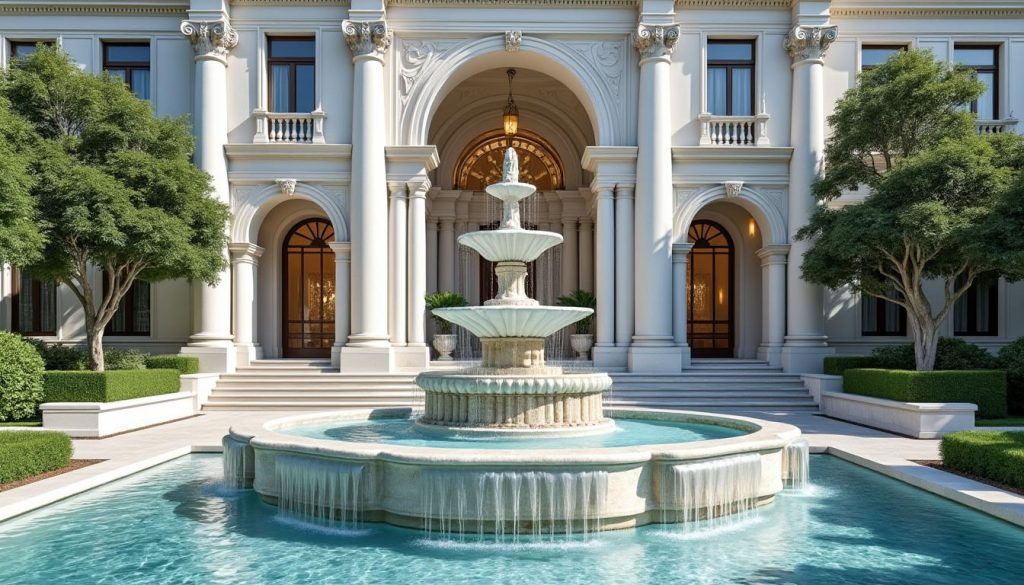 découvrez l'élégance des hôtels haut de gamme et leurs somptueuses fontaines en marbre, symboles de luxe et raffinement.